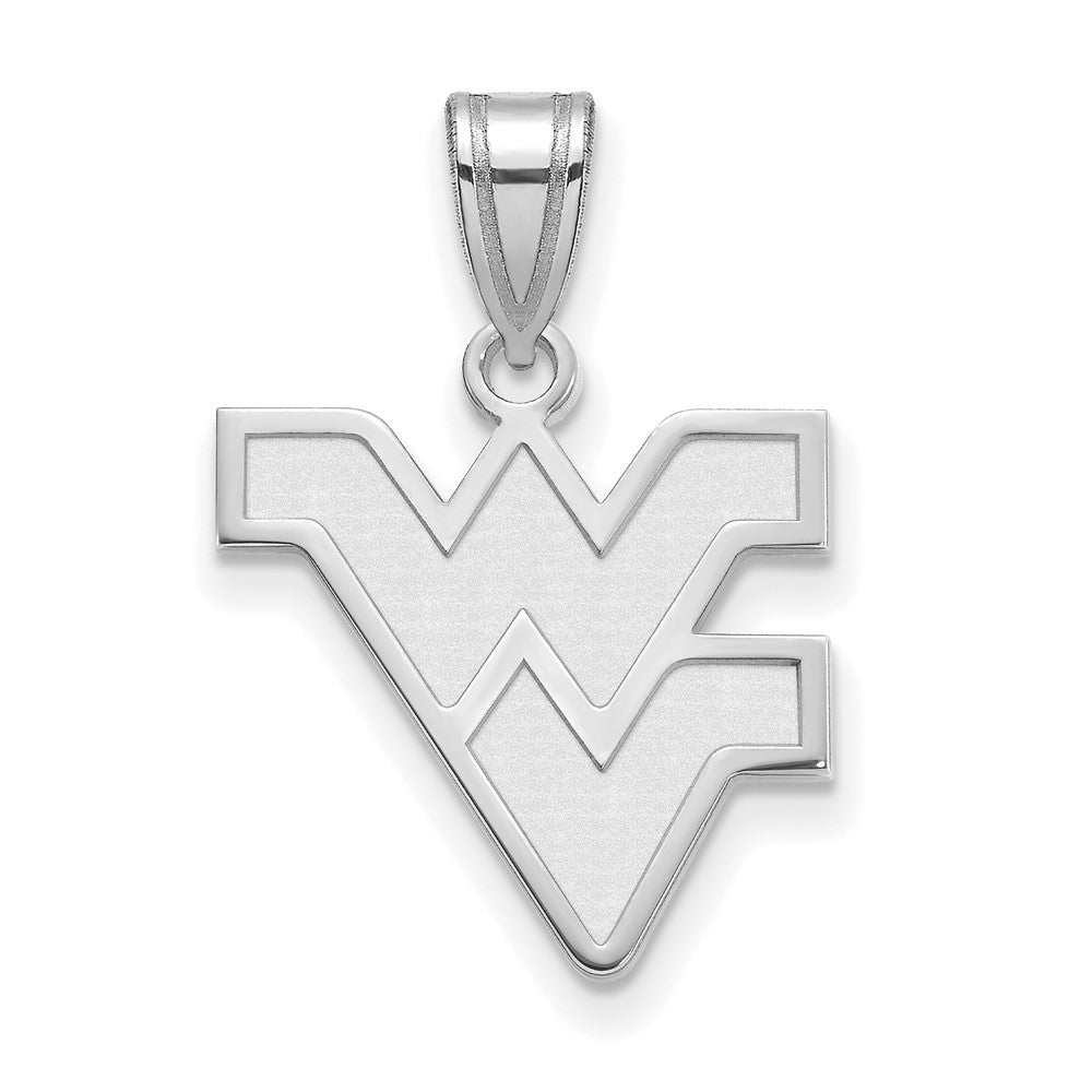 10K White Gold Logoart West Virginia University W V Medium Pendant