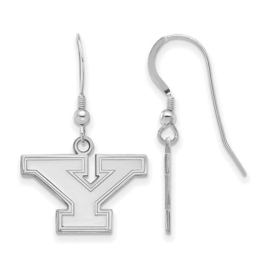 Sterling Silver Rhodium Plated Logoart Youngstown State University Letter Y Small Dangle Wire Earrings