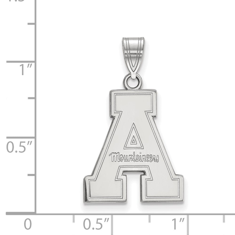 14K White Gold Logoart Appalachian State University Large Pendant