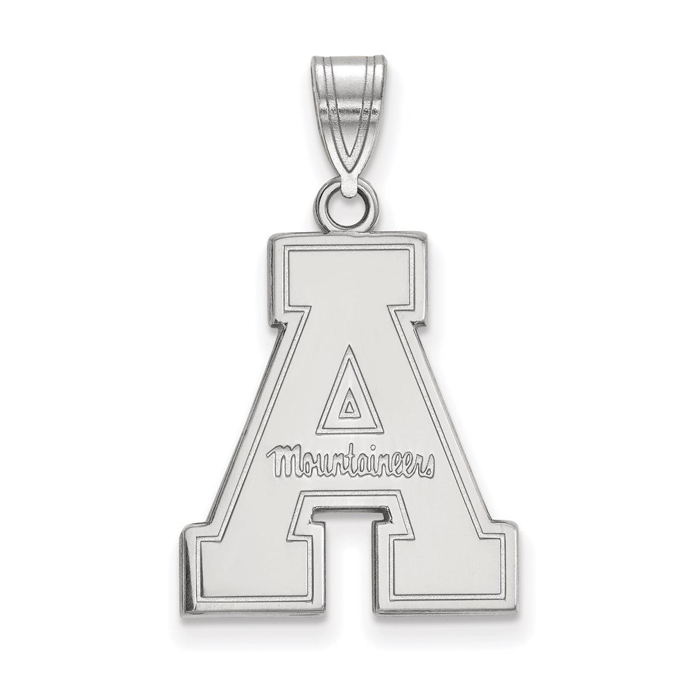 Sterling Silver Rhodium Plated Logoart Appalachian State University Large Pendant
