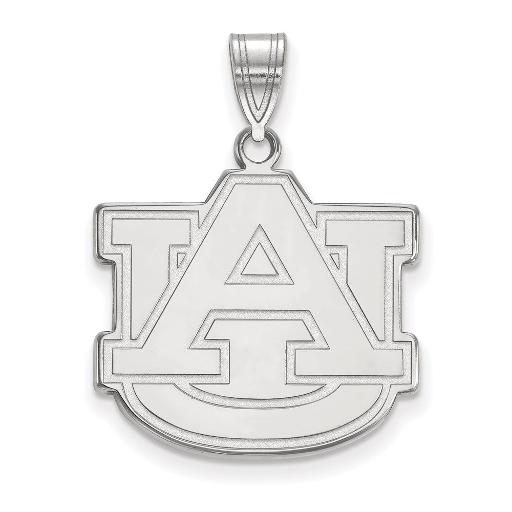 Sterling Silver Rhodium Plated Logoart Auburn University A U Large Pendant