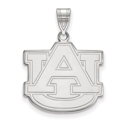 Sterling Silver Rhodium Plated Logoart Auburn University A U Large Pendant