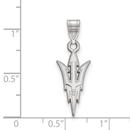 14K White Gold Logoart Arizona State University Pitchfork Large Pendant
