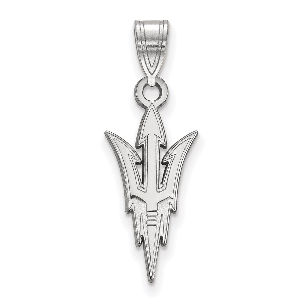 Sterling Silver Rhodium Plated Logoart Arizona State University Pitchfork Large Pendant