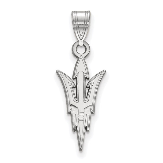 Sterling Silver Rhodium Plated Logoart Arizona State University Pitchfork Large Pendant