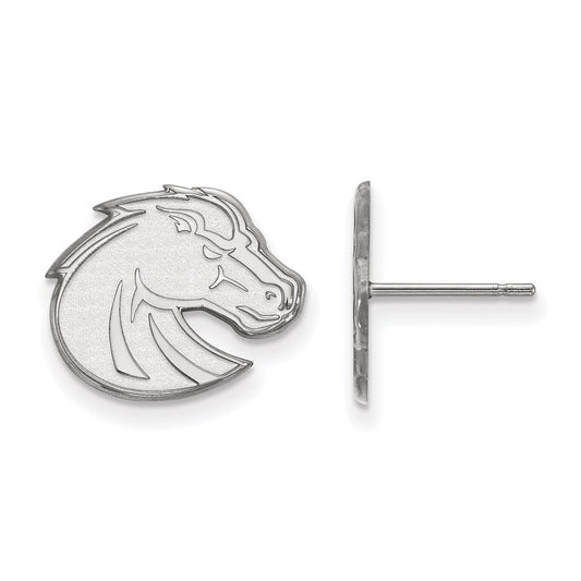 14K White Gold Logoart Boise State University Bronco Small Post Earrings