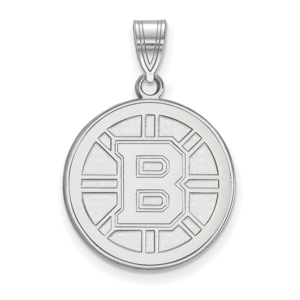 14K White Gold Nhl Logoart Boston Bruins Large Pendant