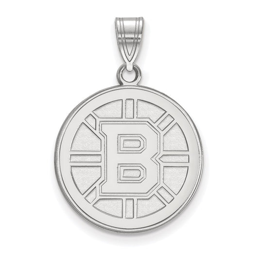 14K White Gold Nhl Logoart Boston Bruins Large Pendant