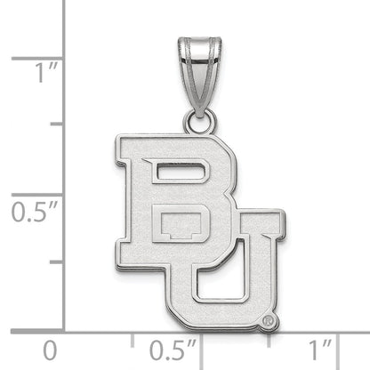 Sterling Silver Rhodium Plated Logoart Baylor University Bears Large Pendant