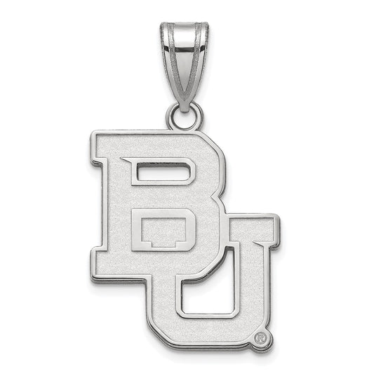10K White Gold Logoart Baylor University Bears Large Pendant