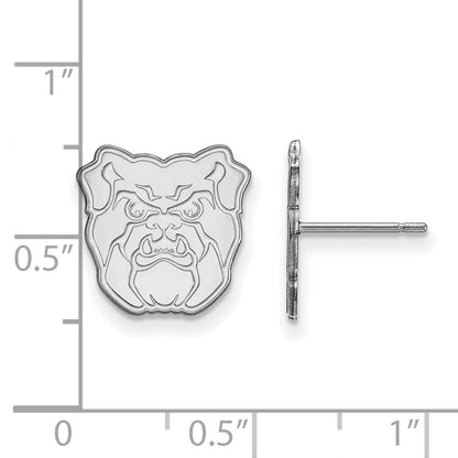 10K White Gold Logoart Butler University Bulldog Small Post Earrings
