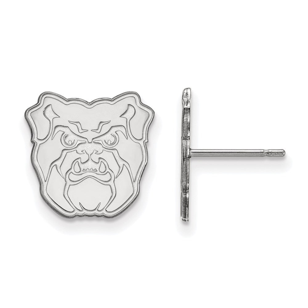 Sterling Silver Rhodium Plated Logoart Butler University Bulldog Small Post Earrings