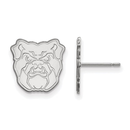 14K White Gold Logoart Butler University Bulldog Small Post Earrings