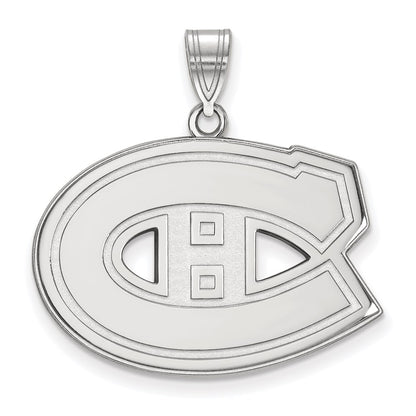 14K White Gold Nhl Logoart Montreal Canadiens Large Pendant