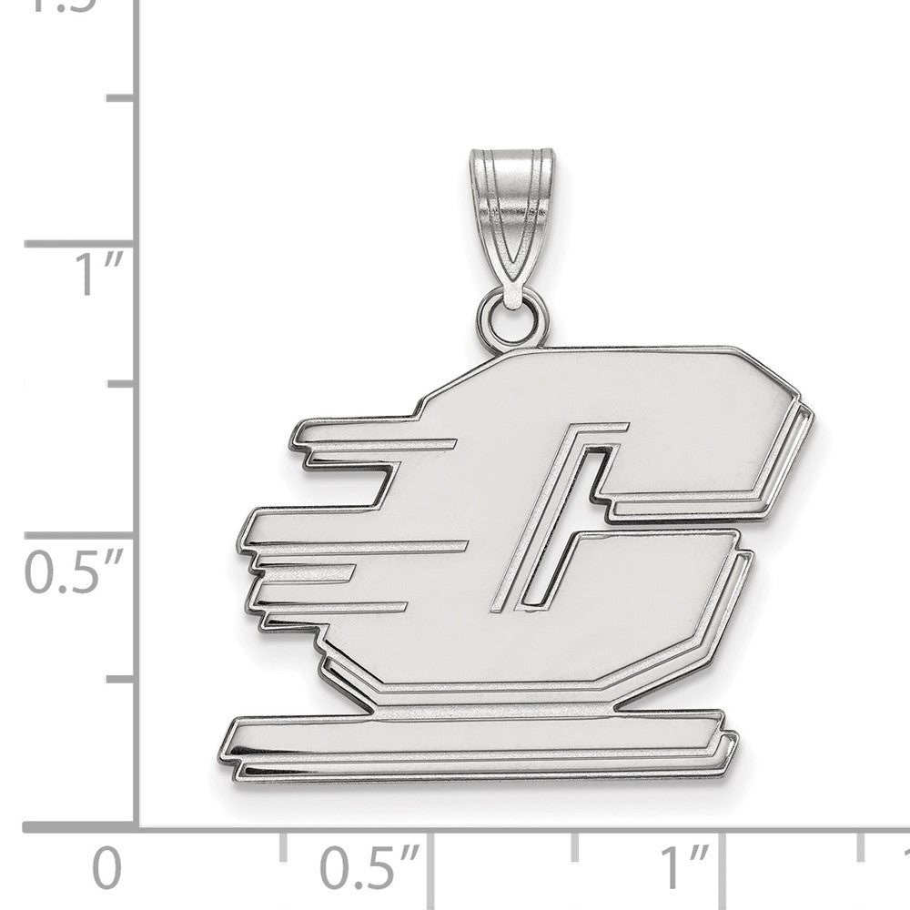 10K White Gold Logoart Central Michigan University Letter C Large Pendant