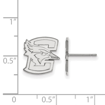 Sterling Silver Rhodium Plated Logoart Creighton University Bluejay Small Post Earrings