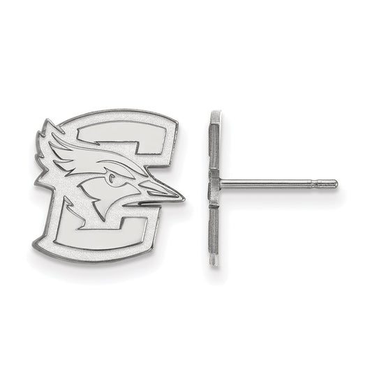 Sterling Silver Rhodium Plated Logoart Creighton University Bluejay Small Post Earrings