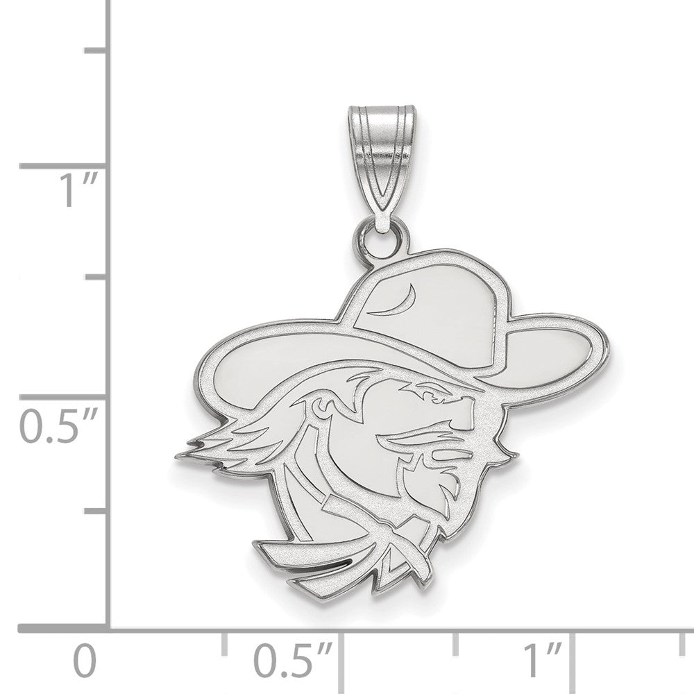 Sterling Silver Rhodium Plated Logoart Eastern Kentucky University E K U Large Pendant