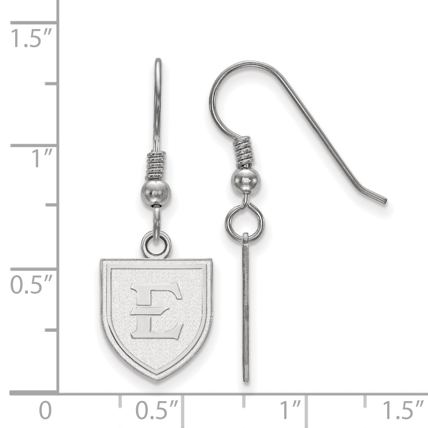 Sterling Silver Logoart East Tennessee State Small Dangle Earrings