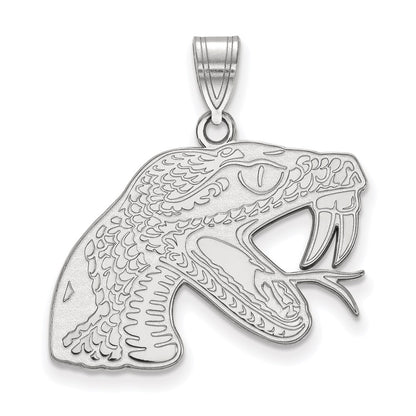 Sterling Silver Rhodium Plated Logoart Florida A And M University Rattler Large Pendant