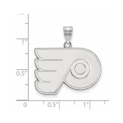 10K White Gold Nhl Logoart Philadelphia Flyers Large Pendant