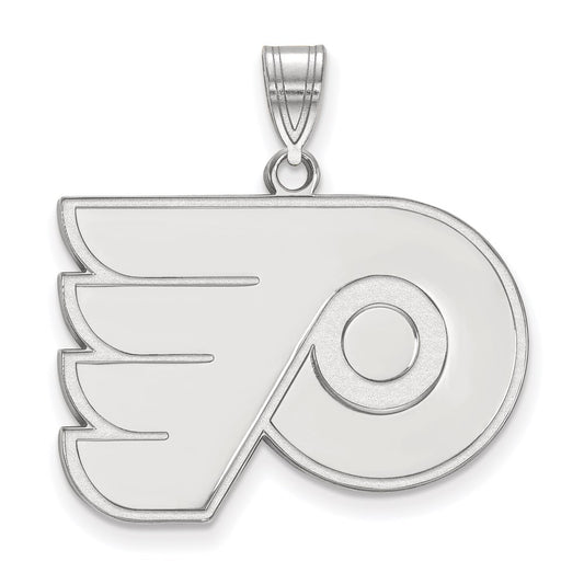 10K White Gold Nhl Logoart Philadelphia Flyers Large Pendant