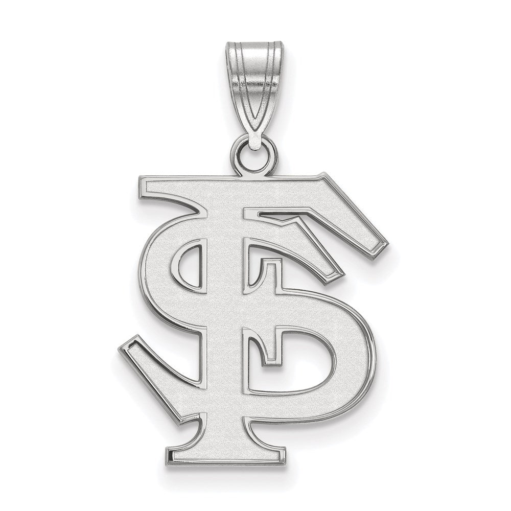 10K White Gold Logoart Florida State University F S Large Pendant