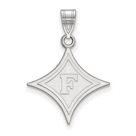 14K White Gold Logoart Furman University Large Pendant