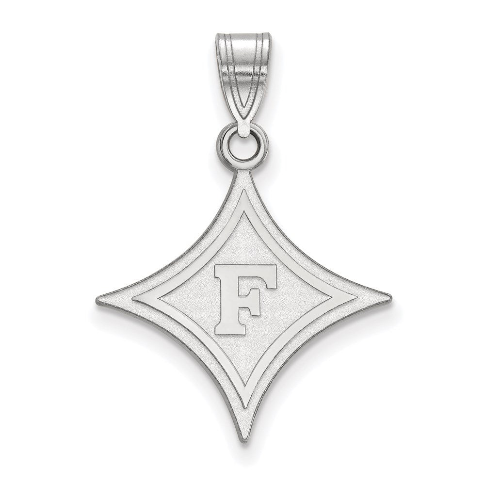 10K White Gold Logoart Furman University Large Pendant