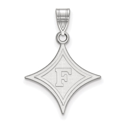 10K White Gold Logoart Furman University Large Pendant