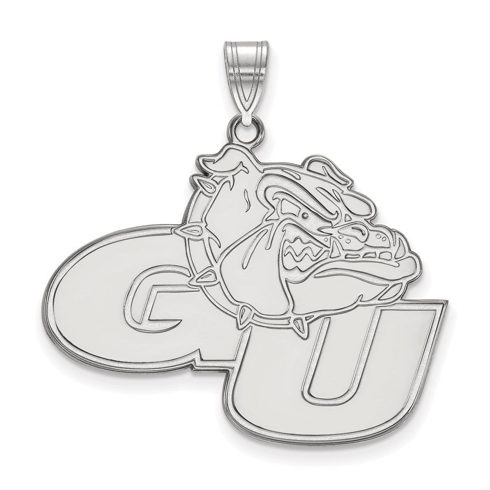 10K White Gold Logoart Gonzaga University G U Bulldog Extra Large Pendant
