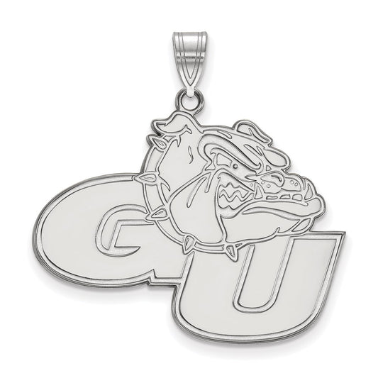 10K White Gold Logoart Gonzaga University G U Bulldog Extra Large Pendant