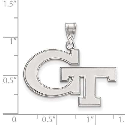 14K White Gold Logoart Georgia Institute Of Technology G T Large Pendant