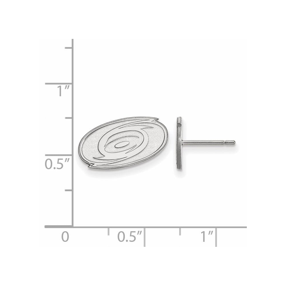 14K White Gold Nhl Logoart Carolina Hurricanes Extra Small Post Earrings
