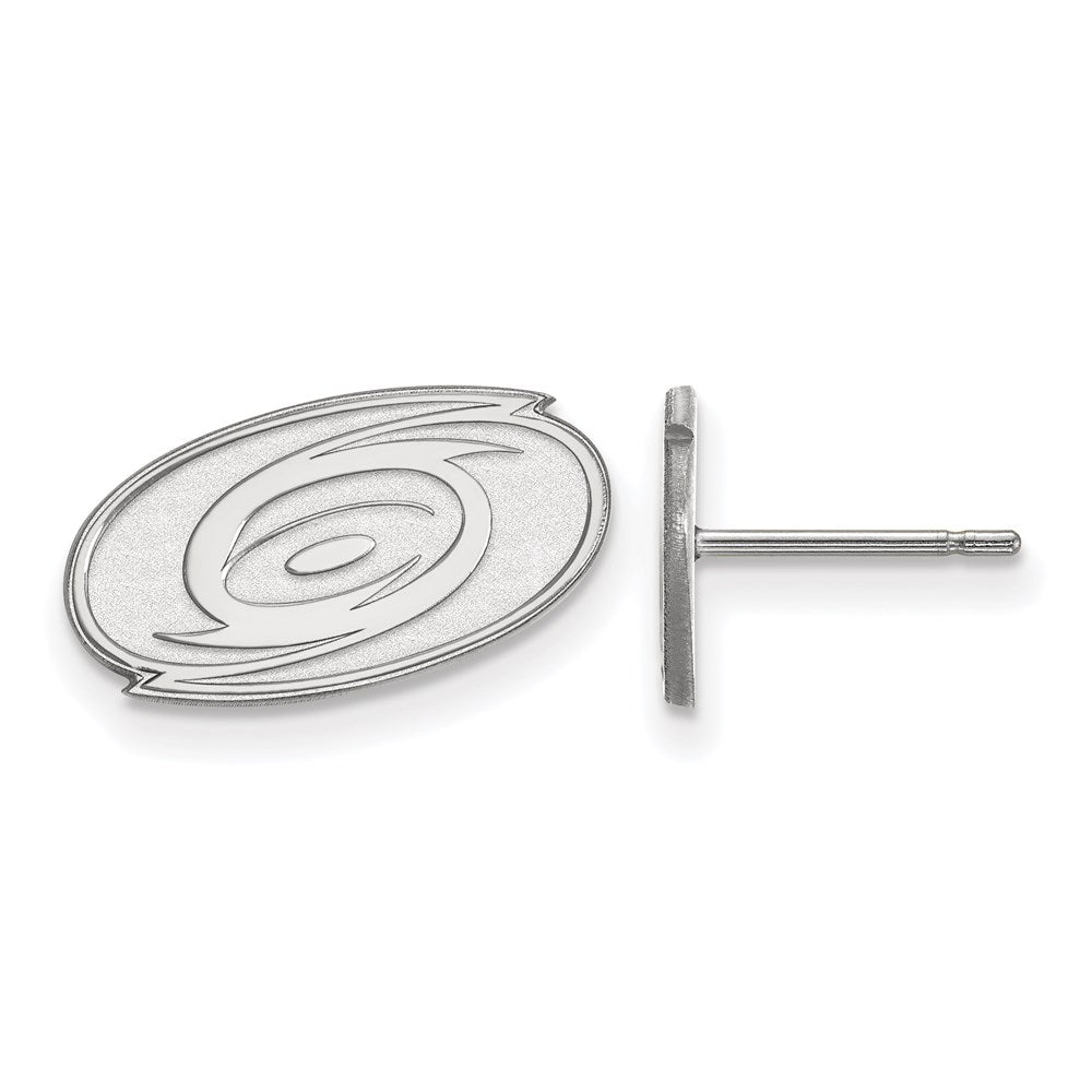 14K White Gold Nhl Logoart Carolina Hurricanes Extra Small Post Earrings