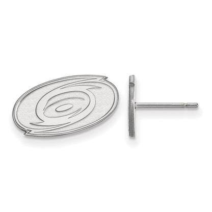 14K White Gold Nhl Logoart Carolina Hurricanes Extra Small Post Earrings