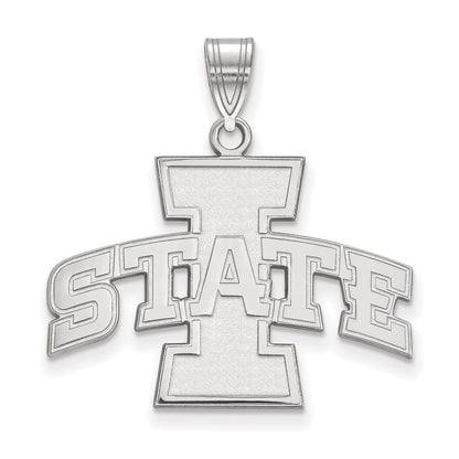 10K White Gold Logoart Iowa State University Large Pendant