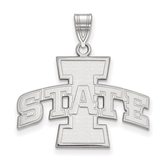 14K White Gold Logoart Iowa State University Large Pendant