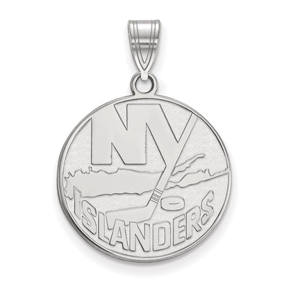 14K White Gold Nhl Logoart New York Islanders Large Pendant