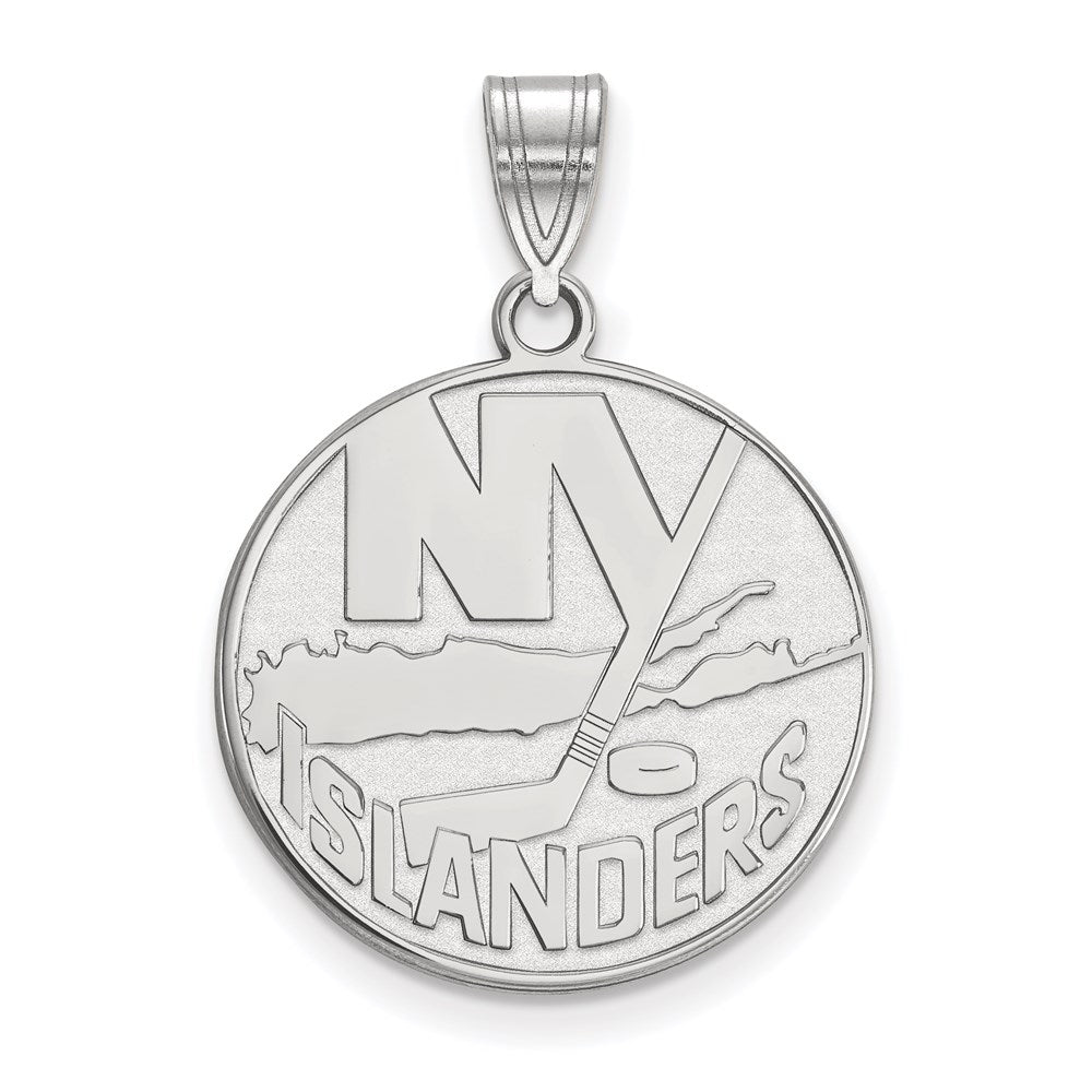 10K White Gold Nhl Logoart New York Islanders Large Pendant