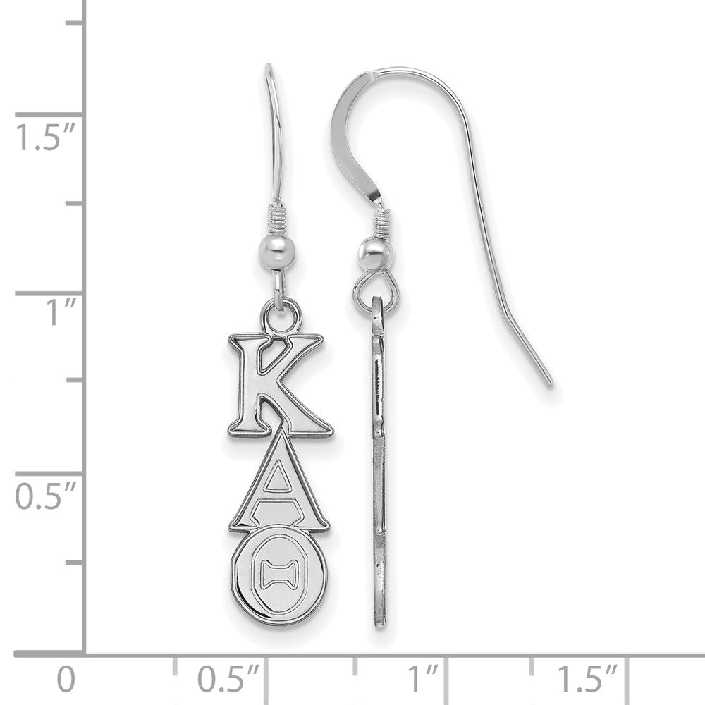 Sterling Silver Rhodium Plated Logoart Kappa Alpha Theta Sorority Greek Letters Small Dangle Earrings