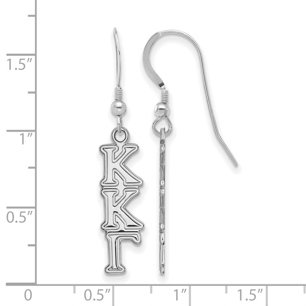 Sterling Silver Rhodium Plated Logoart Kappa Gamma Sorority Greek Letters Small Dangle Earrings