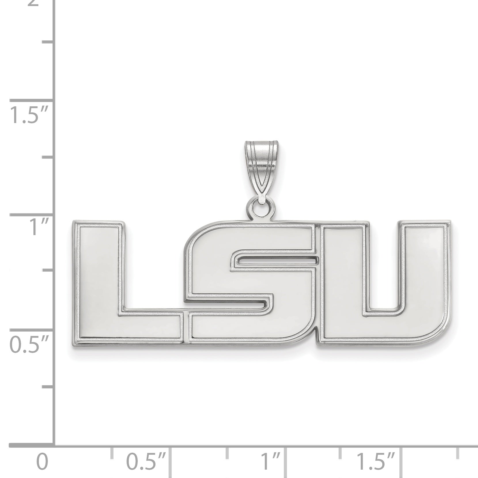 Sterling Silver Rhodium Plated Logoart Louisiana State University L S U Large Pendant
