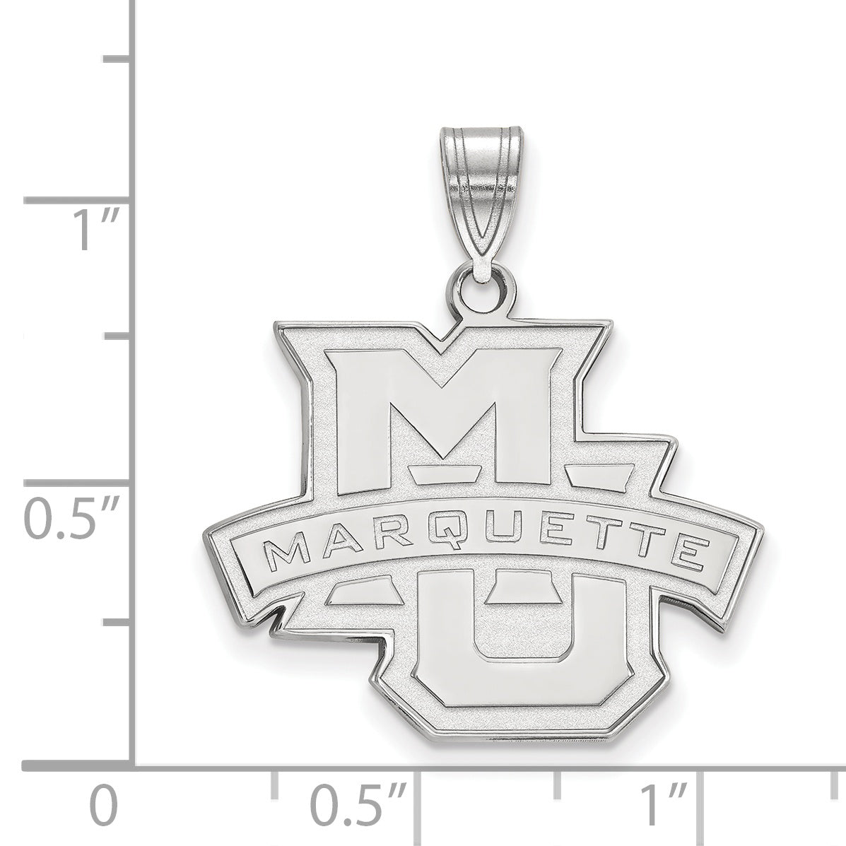 Sterling Silver Rhodium Plated Logoart Marquette University Large Pendant