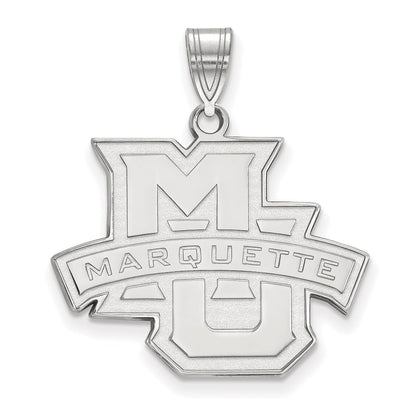 10K White Gold Logoart Marquette University Large Pendant