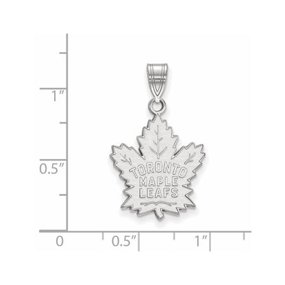 10K White Gold Nhl Logoart Toronto Maple Leafs Large Pendant