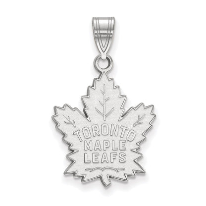 14K White Gold Nhl Logoart Toronto Maple Leafs Large Pendant