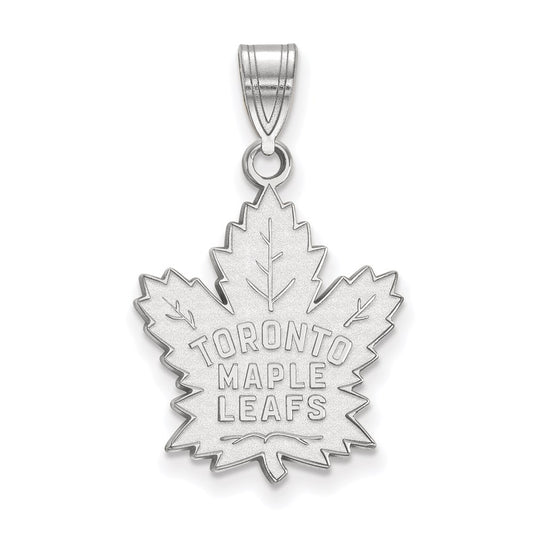 14K White Gold Nhl Logoart Toronto Maple Leafs Large Pendant