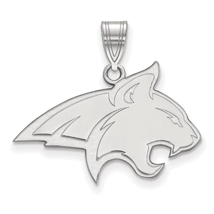 Sterling Silver Rhodium Plated Logoart Montana State University Bobcat Large Pendant