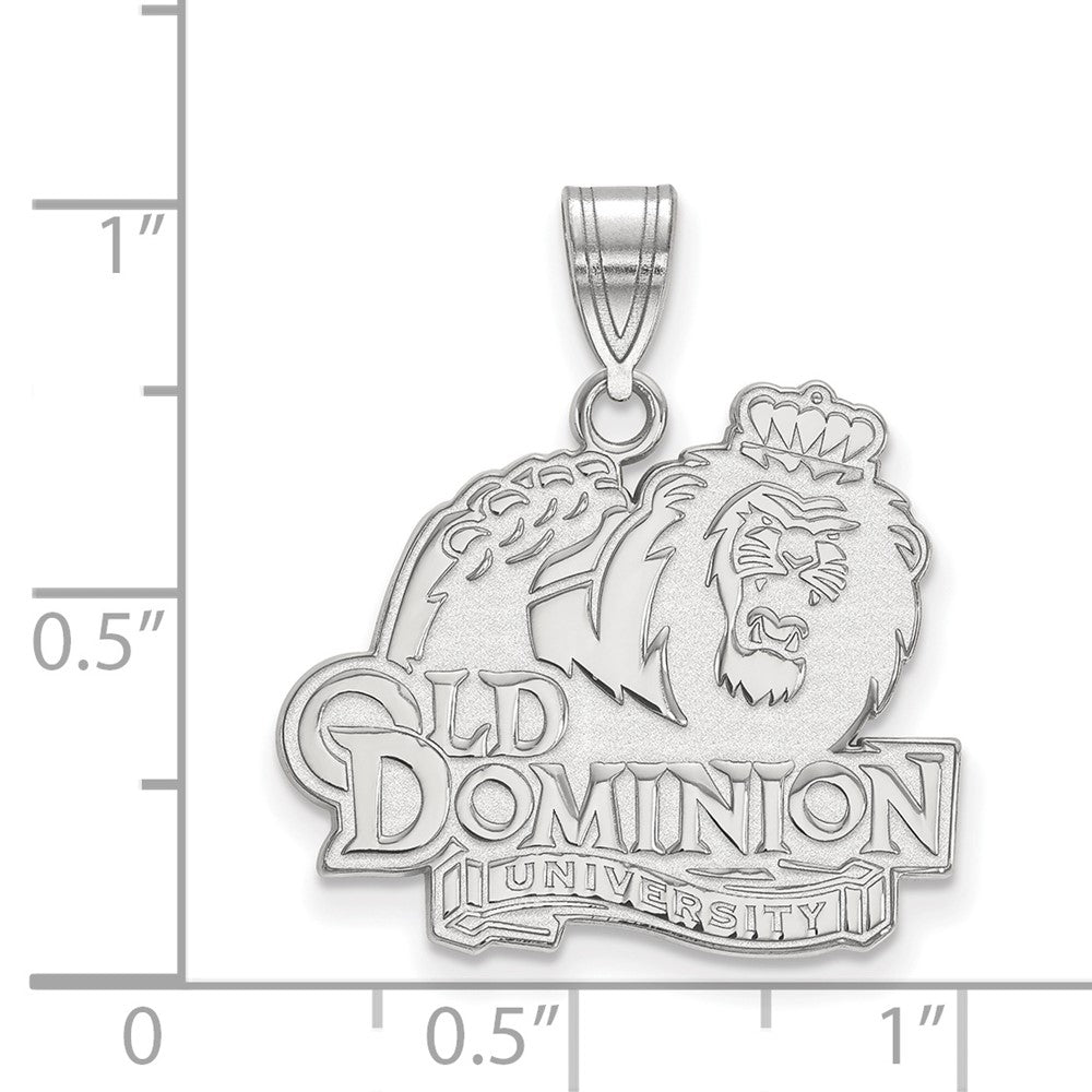 Sterling Silver Rhodium Plated Logoart Old Dominion University Large Pendant